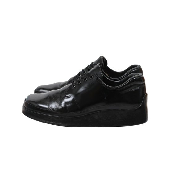 Prada Mens Derby US 7.5 UK 6.5 Black Leather Lace Up AW99 Chunky Runway Platform - Picture 6 of 10